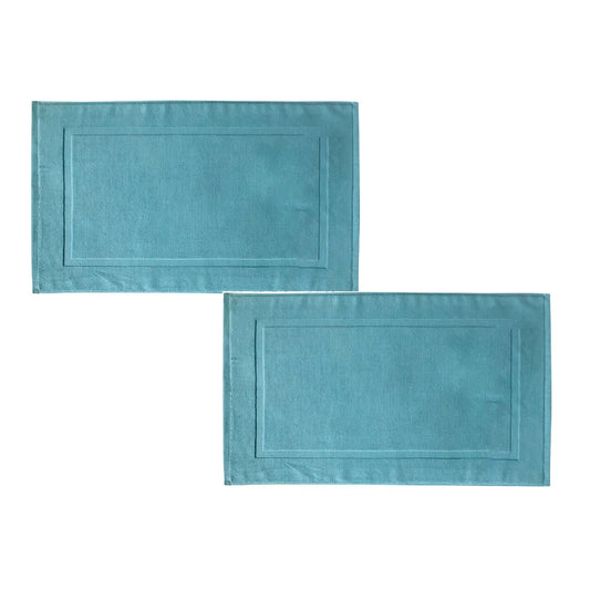2PCS White Cotton Classic Rug Bath Mats Absorbent Cotton Hotel Spa Shower Bathtub Mats [Not A Bathroom Rug] V1189-LWWAL-20260325-00231