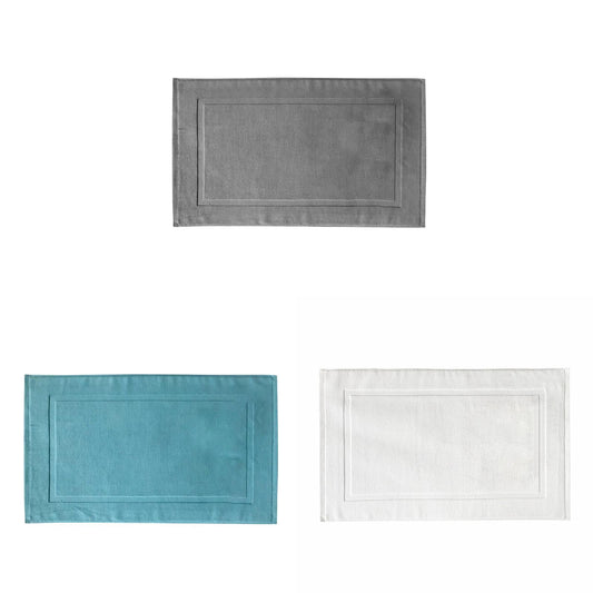 2PCS White Cotton Classic Rug Bath Mats Absorbent Cotton Hotel Spa Shower Bathtub Mats [Not A Bathroom Rug] V1189-LWWAL-20260325-00232