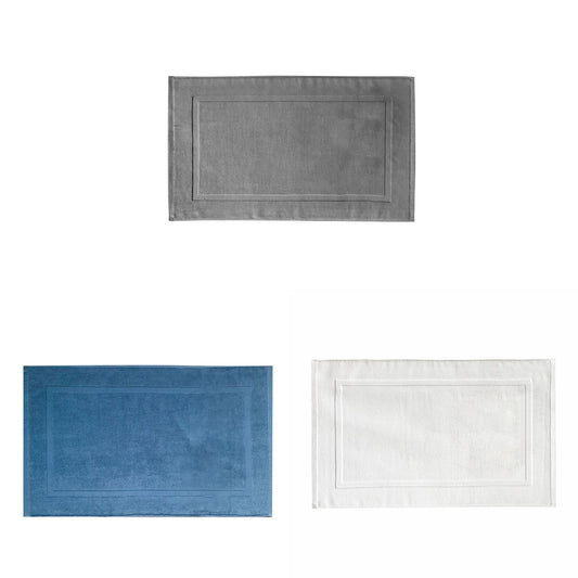 2PCS White Cotton Classic Rug Bath Mats Absorbent Cotton Hotel Spa Shower Bathtub Mats [Not A Bathroom Rug] V1189-LWWAL-20260325-00234