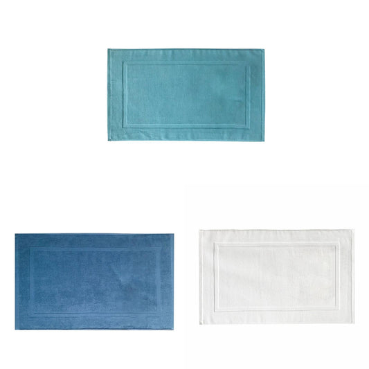 2PCS White Cotton Classic Rug Bath Mats Absorbent Cotton Hotel Spa Shower Bathtub Mats [Not A Bathroom Rug] V1189-LWWAL-20260325-00235