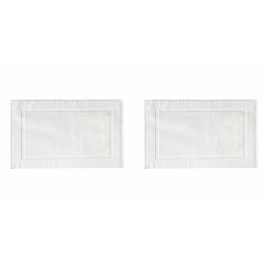 2PCS White Cotton Classic Rug Bath Mats Absorbent Cotton Hotel Spa Shower Bathtub Mats [Not A Bathroom Rug] V1189-LWWAL-20260325-00236