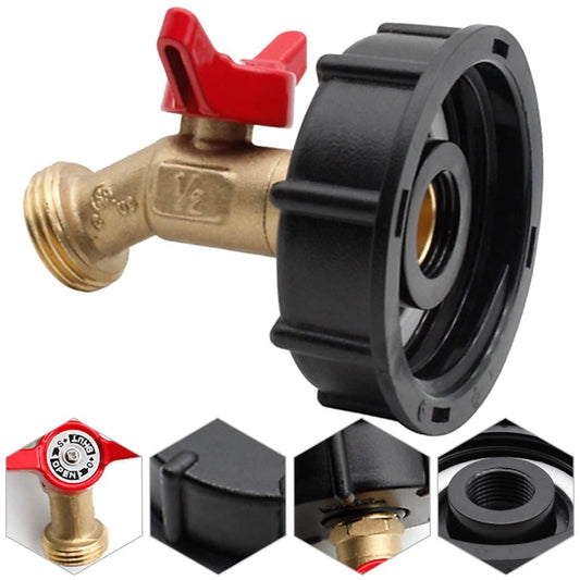 275-330 Gallon IBC Tote Water Tank Adapter 2 Free Brass Hose Faucet Water V1189-LWWAL-20260325-00238