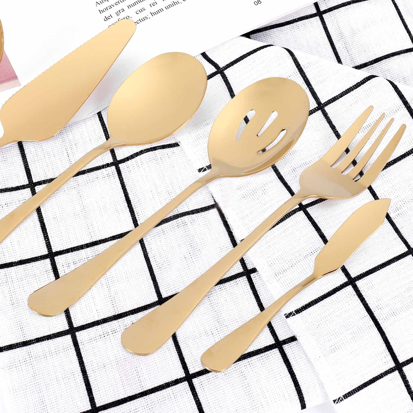 6-Piece Gold Stainless Steel Serving Flatware Set V1189-LWWAL-20260325-00240