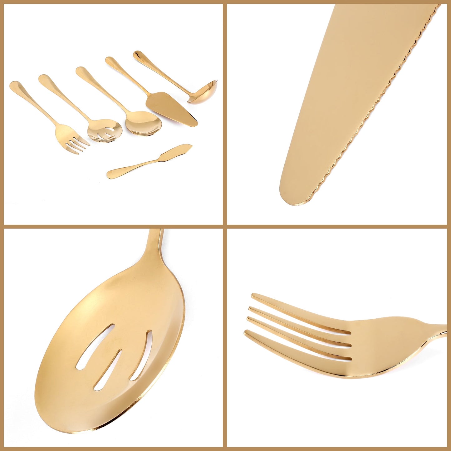 6-Piece Gold Stainless Steel Serving Flatware Set V1189-LWWAL-20260325-00240