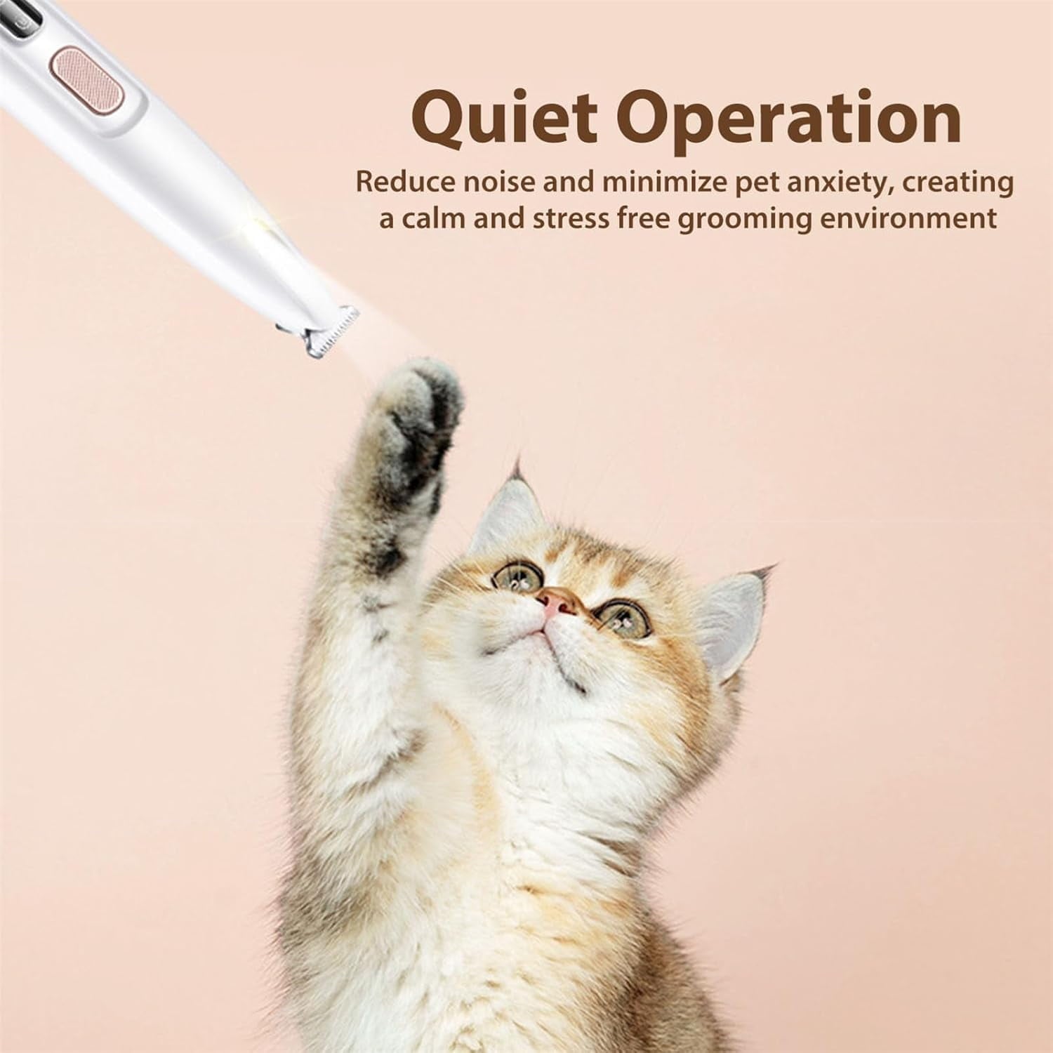 Belvedere Cat Grooming Trimmer - Rechargeable Low Noise Clipper with LED Light, Waterproof & Precision for V1189-LWWAL-20260325-00245