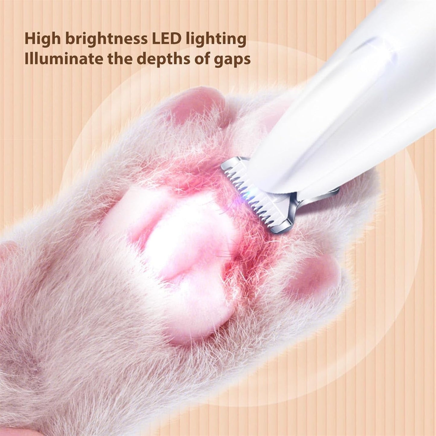 Belvedere Cat Grooming Trimmer - Rechargeable Low Noise Clipper with LED Light, Waterproof & Precision for V1189-LWWAL-20260325-00246