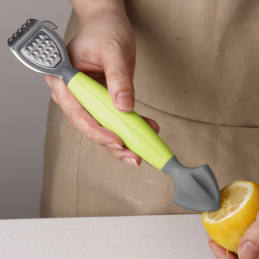 Green Stainless Steel 3-in-1 Citrus Zester & Juicer - Multi-Functional Lemon Grater, Peeler & Juicing Tool V1189-LWWAL-20260325-00256