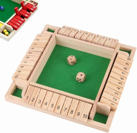 Shut The Box-Wooden Dice Board Game, Funny Family Shut The Box Game 2-4 Player, Board Games Gift for Family V1189-LWWAL-20260325-00278