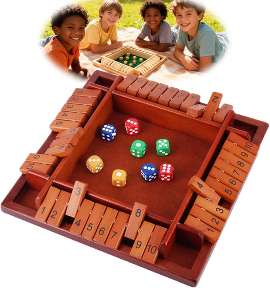 Shut The Box-Wooden Dice Board Game, Funny Family Shut The Box Game 2-4 Player, Board Games Gift for Family V1189-LWWAL-20260325-00281