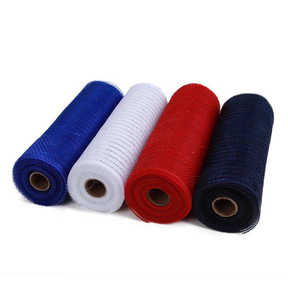 Clearance 4 Rolls Poly Burlap Deco Mesh 10 Inch Wide Decorative Ribbon Wrapping Home Door Wreath Decoration V1189-LWWAL-20260325-00344