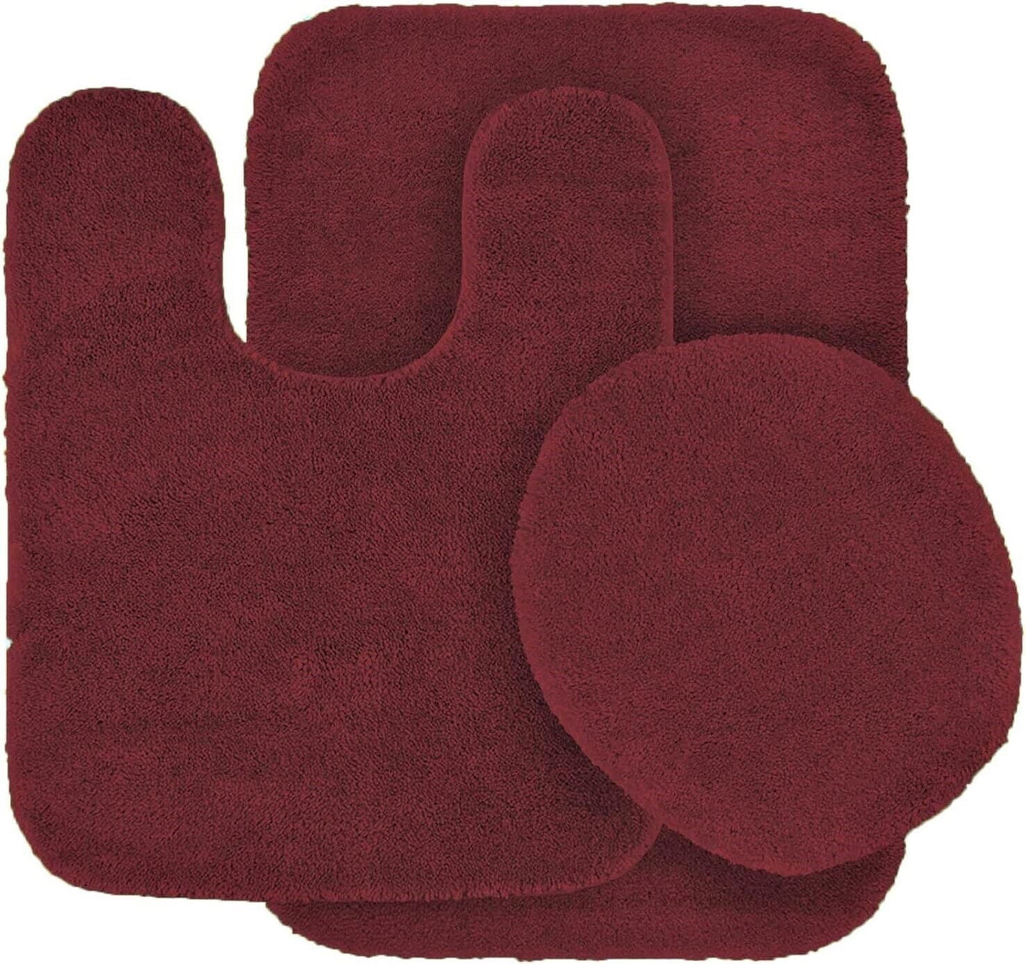 Gorgeous Home Linen Bathroom 6 Modern Solid Print 3-Count Grey Polyester Bath Rugs, 18 x 28, Non-Slip Backing V1189-LWWAL-20260325-00416