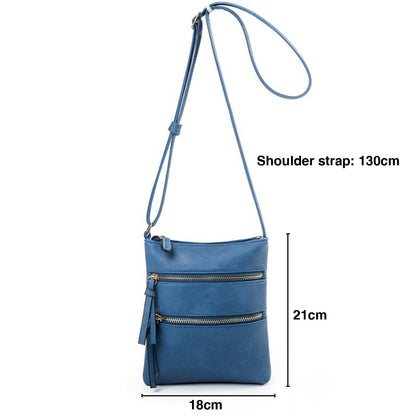 Small Crossbody Purses for Women Multi Pocket Travel Bag Over The Shoulder with Extra Long Strap - Beige Navy V1189-LWWAL-20260325-00449