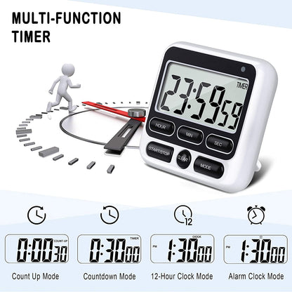 Digital Kitchen Timers for Cooking, Large Digits, Loud Alarm, Baking Kitchen Timers Black V1189-LWWAL-20260325-00465