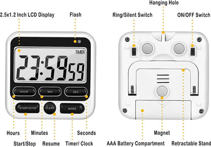 Digital Kitchen Timers for Cooking, Large Digits, Loud Alarm, Baking Kitchen Timers Blue V1189-LWWAL-20260325-00466