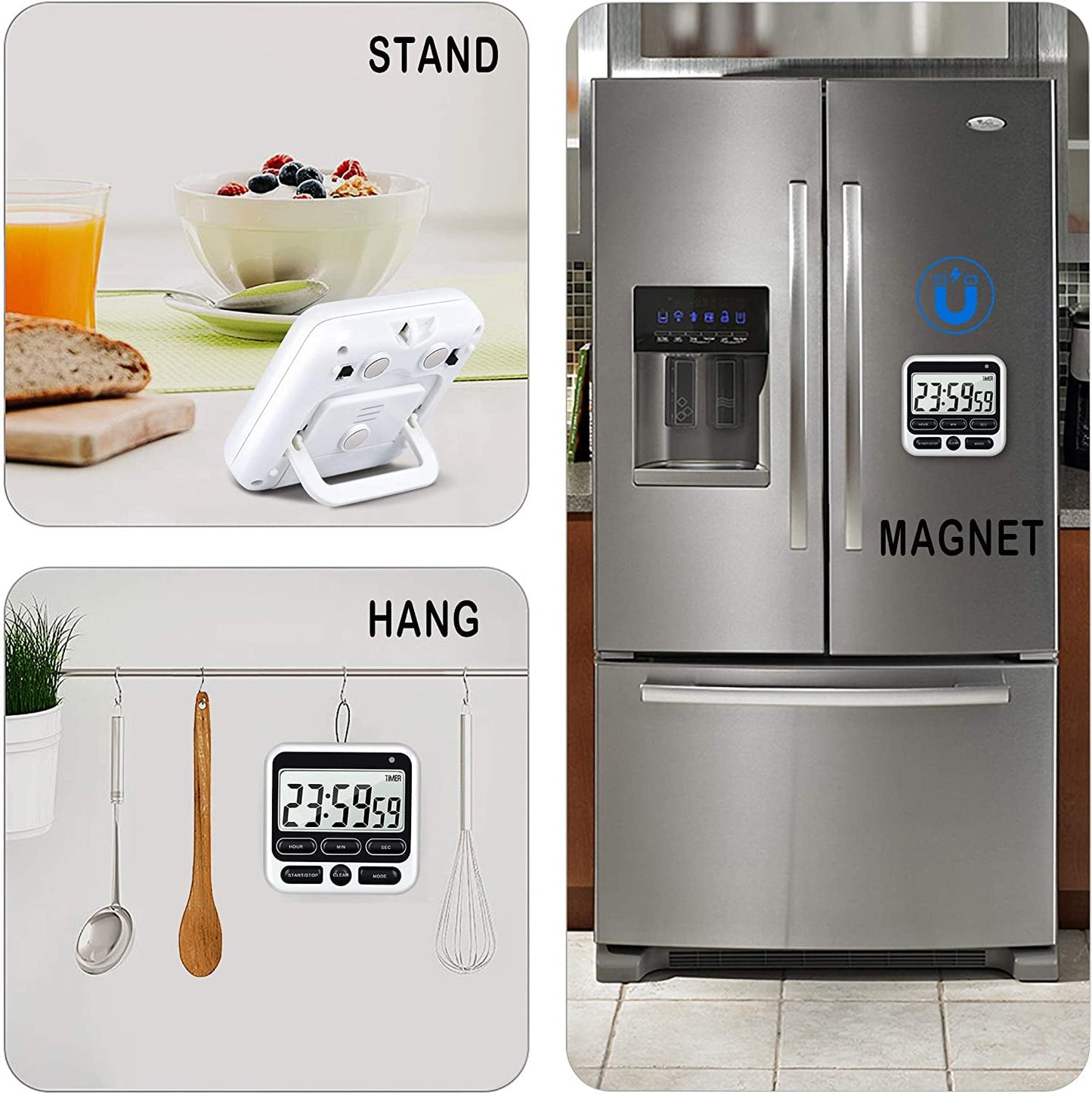 Digital Kitchen Timers for Cooking, Large Digits, Loud Alarm, Baking Kitchen Timers Pink V1189-LWWAL-20260325-00467