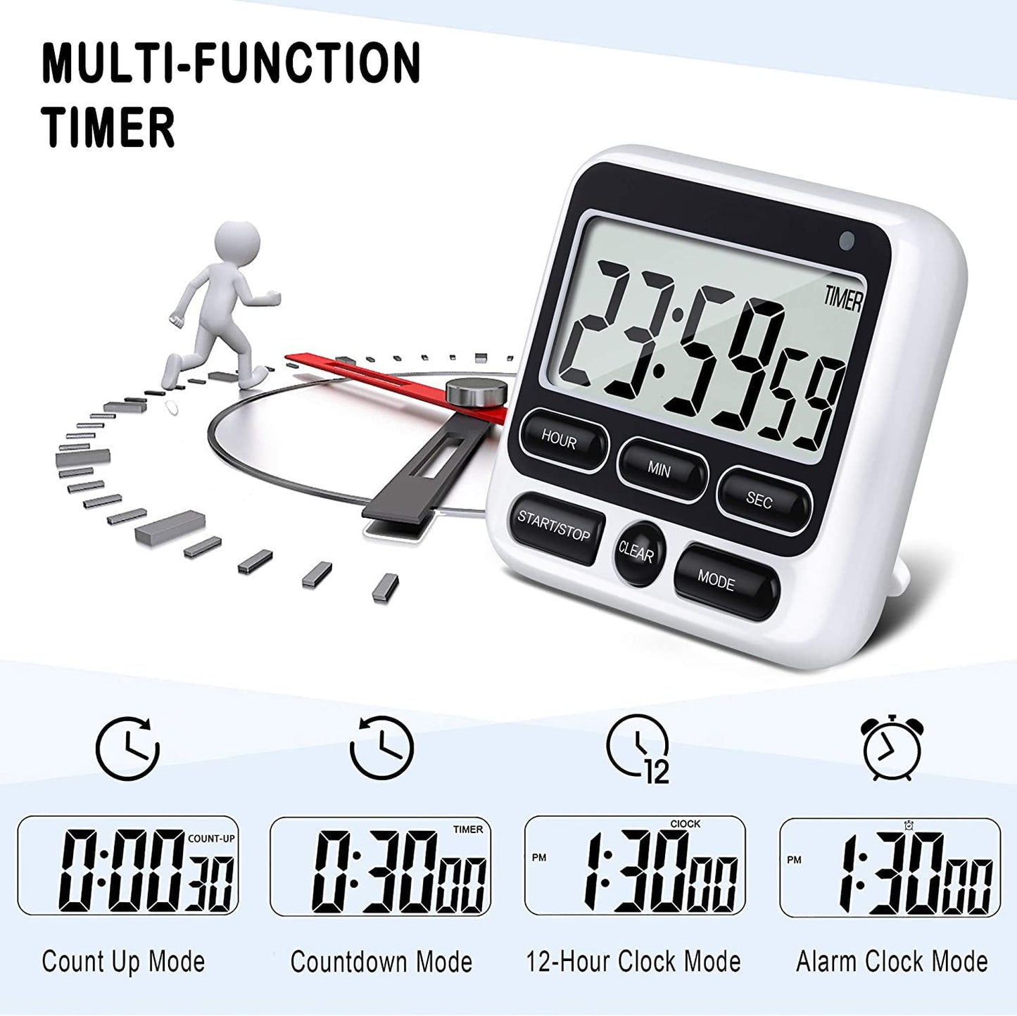 Digital Kitchen Timers for Cooking, Large Digits, Loud Alarm, Baking Kitchen Timers Pink V1189-LWWAL-20260325-00467