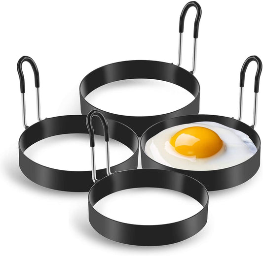 Eggs Rings, 4 Pack Stainless Steel Egg Cooking Rings, Pancake Mold for frying Eggs and Omelet 3.7" x 2.4" x V1189-LWWAL-20260325-00468