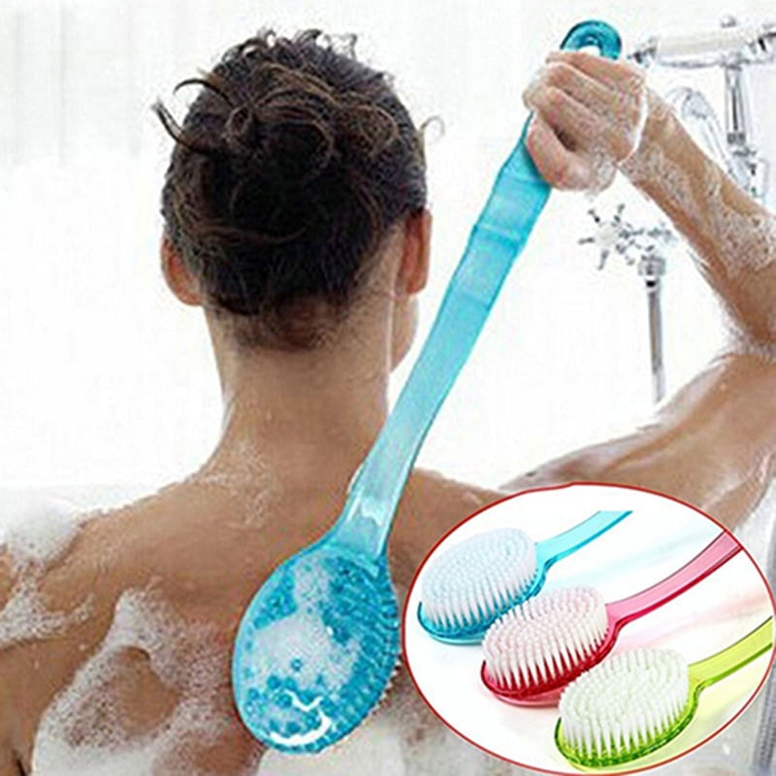 Warkul Long Handled Bath Shower Back Brush Body Scrubber Massager Skin Cleaning Tool Brush 2023 New Rose Red V1189-LWWAL-20260325-00471