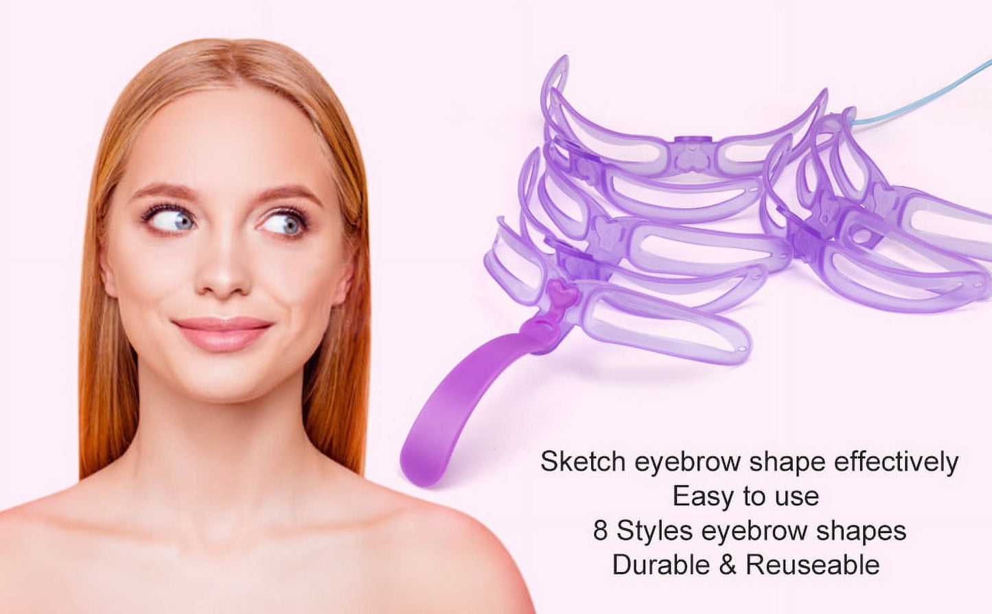 Eyebrow Stencils, Eyebrow Template, 8 Styles Reusable Eyebrow Stencil V1189-LWWAL-20260325-00472