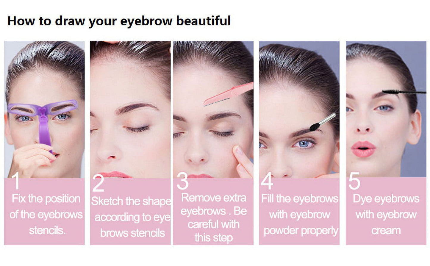Eyebrow Stencils, Eyebrow Template, 8 Styles Reusable Eyebrow Stencil V1189-LWWAL-20260325-00472