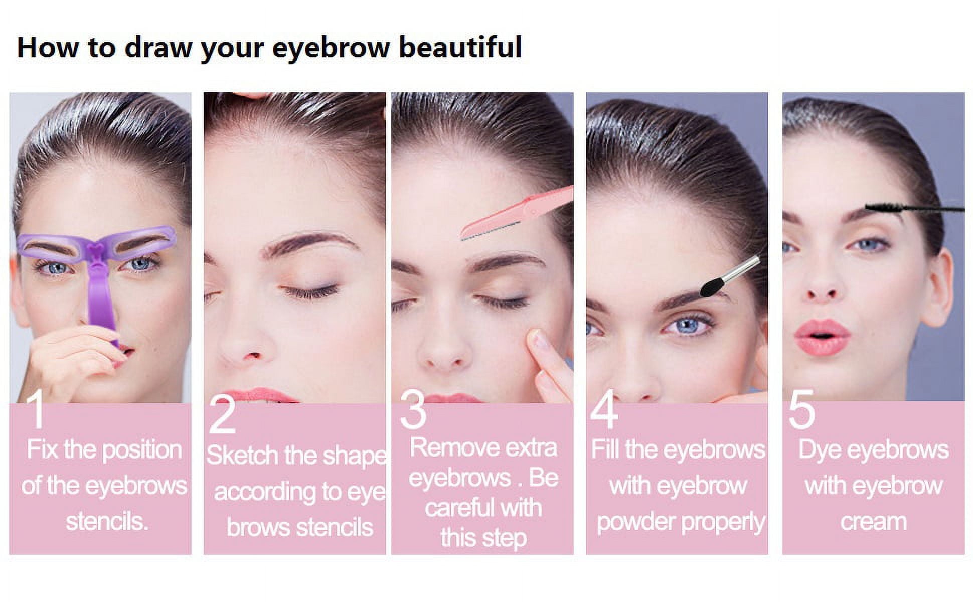 Eyebrow Stencils, Eyebrow Template, 8 Styles Reusable Eyebrow Stencil V1189-LWWAL-20260325-00472