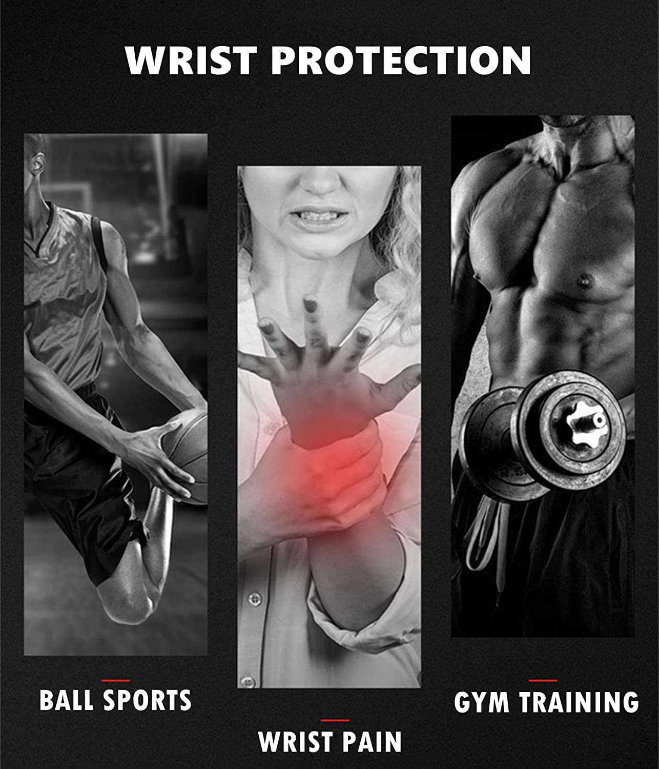 2 Pack Adjustable Sport Wrist Brace, Wrist Support, Wrist Wrap, Wrist Strap V1189-LWWAL-20260325-00480