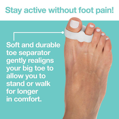 Toe Separators with 2 Loops - Pack of 4 Soft Gel Bunion Correctors - White V1189-LWWAL-20260325-00481
