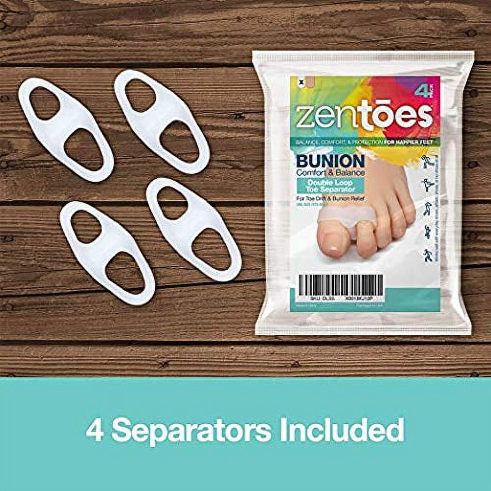 Toe Separators with 2 Loops - Pack of 4 Soft Gel Bunion Correctors - White V1189-LWWAL-20260325-00481