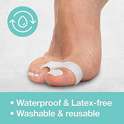 Toe Separators with 2 Loops - Pack of 4 Soft Gel Bunion Correctors - White V1189-LWWAL-20260325-00481