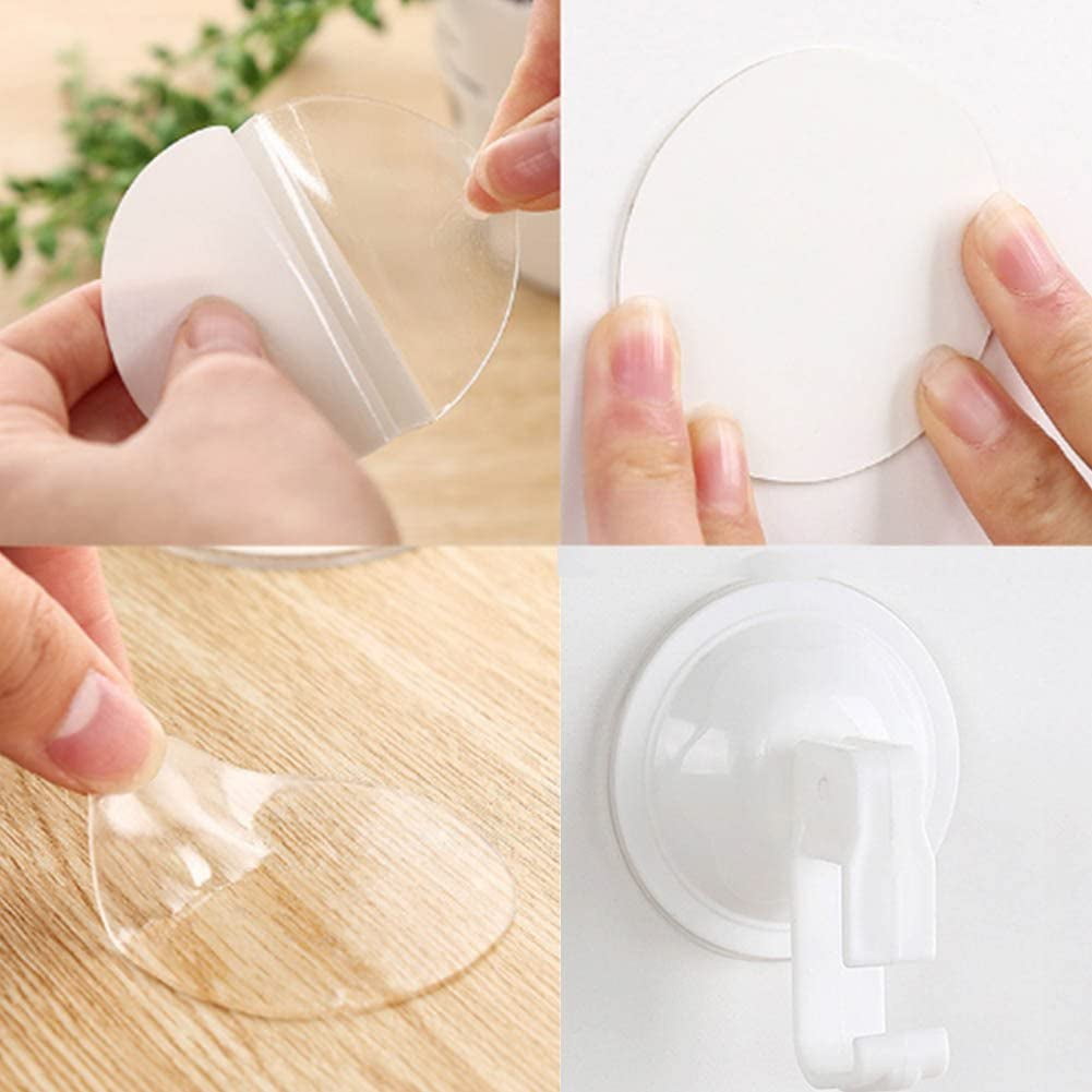 10Pcs Double-Sided Adhesive Stickers, Round Clear, Waterproof Silicone Fixing Adhesives, Suction Cup Auxiliary V1189-LWWAL-20260325-00482