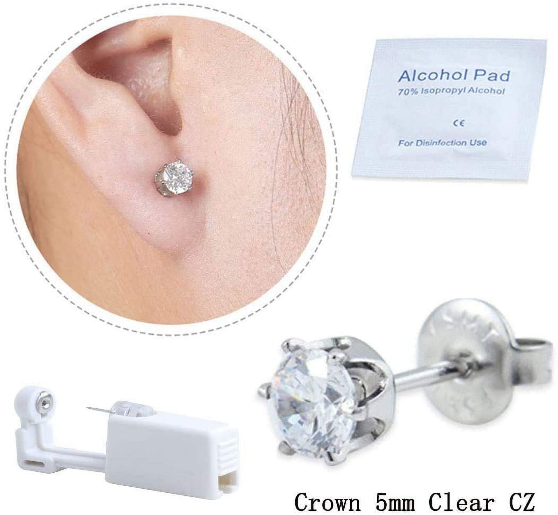 2 Pack Self Ear Piercing Gun Kit, Disposable Piercing Kit, No Pain, Easy to Use Ear Piercing Tool with Stud V1189-LWWAL-20260325-00483