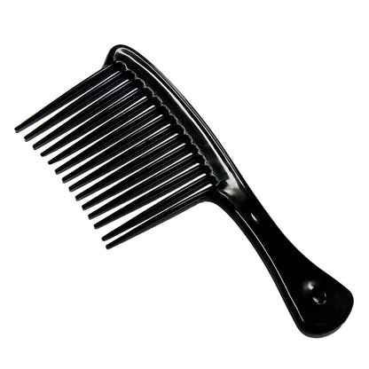 Large Wide Tooth Comb Handle Detangling Reduce Hair Loss Brush Tool (Black) Black V1189-LWWAL-20260325-00498