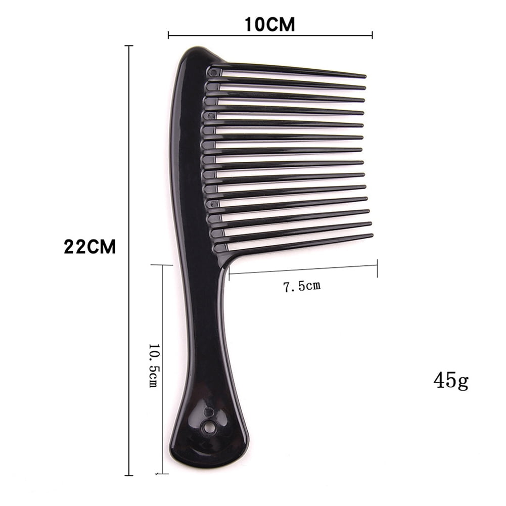 Large Wide Tooth Comb Handle Detangling Reduce Hair Loss Brush Tool (Black) Black V1189-LWWAL-20260325-00498