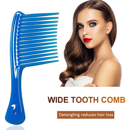 Large Wide Tooth Comb Handle Detangling Reduce Hair Loss Brush Tool (Black) Blue V1189-LWWAL-20260325-00499