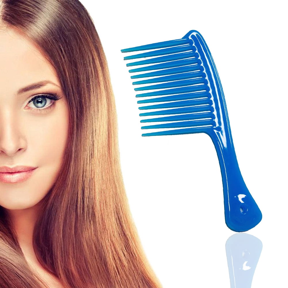 Large Wide Tooth Comb Handle Detangling Reduce Hair Loss Brush Tool (Black) Blue V1189-LWWAL-20260325-00499