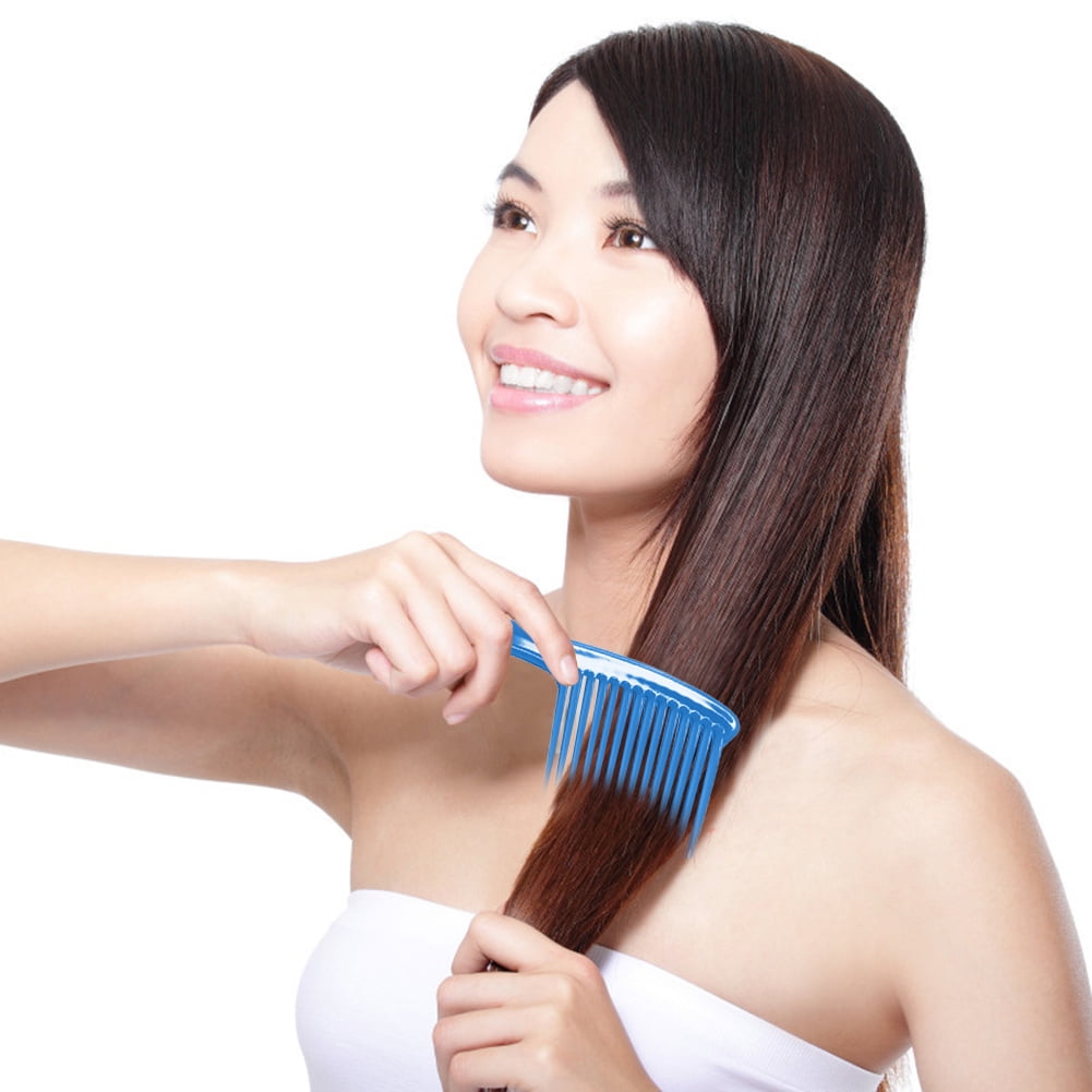 Large Wide Tooth Comb Handle Detangling Reduce Hair Loss Brush Tool (Black) Blue V1189-LWWAL-20260325-00499