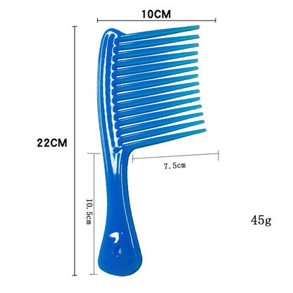 Large Wide Tooth Comb Handle Detangling Reduce Hair Loss Brush Tool (Black) Blue V1189-LWWAL-20260325-00499