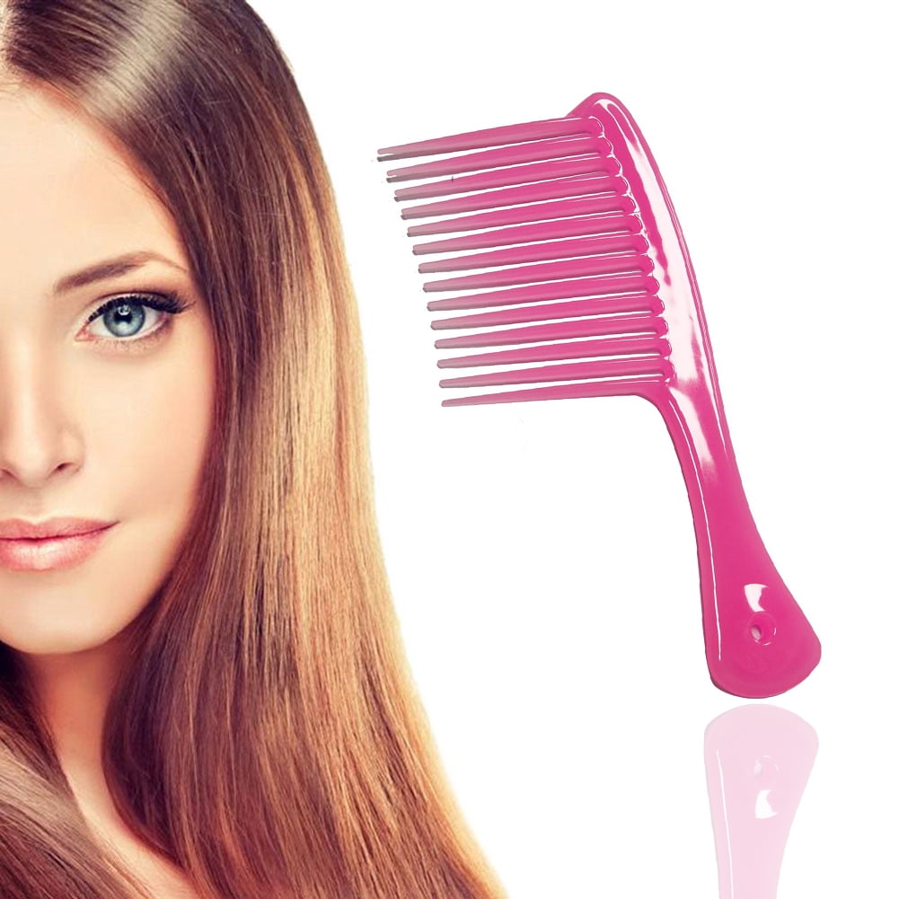 Large Wide Tooth Comb Handle Detangling Reduce Hair Loss Brush Tool (Black) Pink V1189-LWWAL-20260325-00500