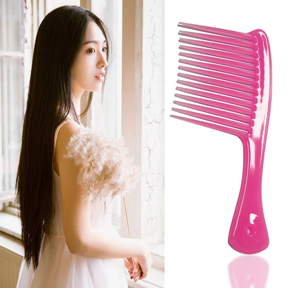 Large Wide Tooth Comb Handle Detangling Reduce Hair Loss Brush Tool (Black) Pink V1189-LWWAL-20260325-00500