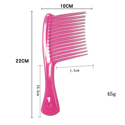 Large Wide Tooth Comb Handle Detangling Reduce Hair Loss Brush Tool (Black) Pink V1189-LWWAL-20260325-00500