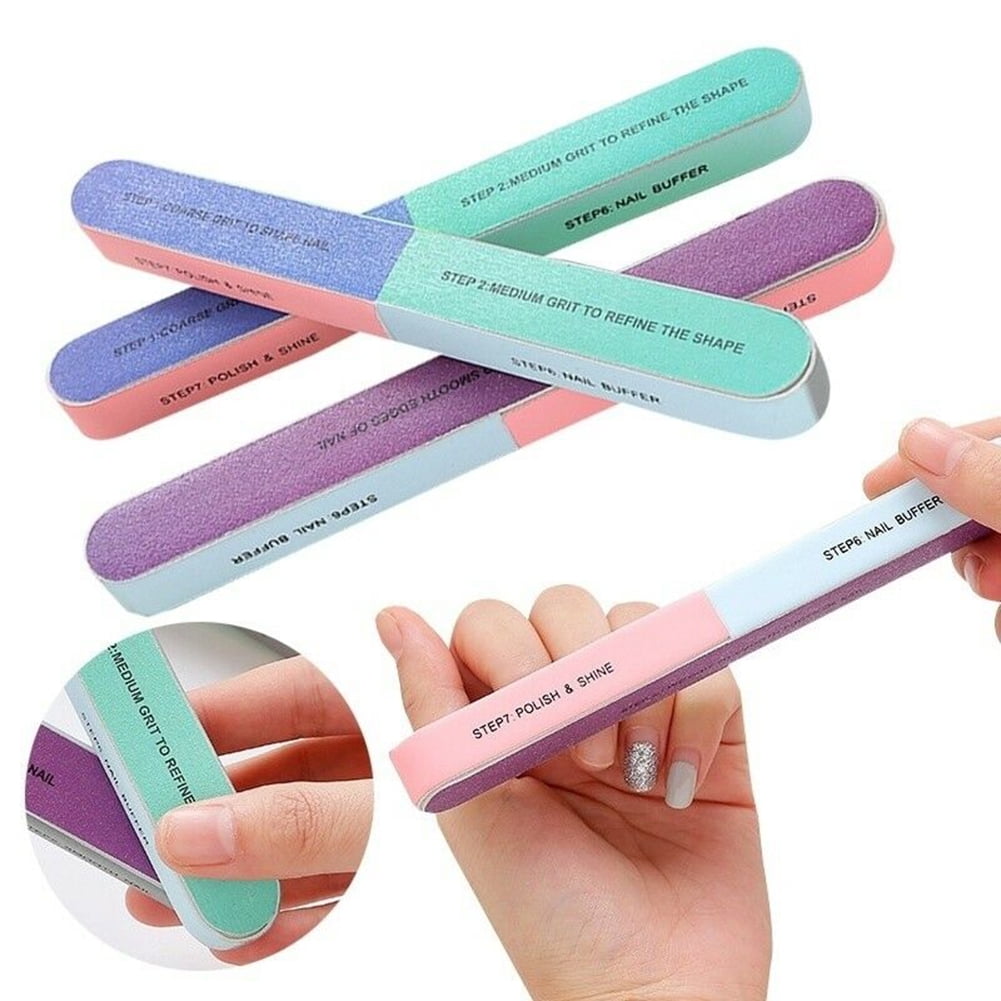Visland 7 Way Nail File and Buffer Block Nail Buffering Files 7 Steps Washable Emery Boards Professional V1189-LWWAL-20260325-00513