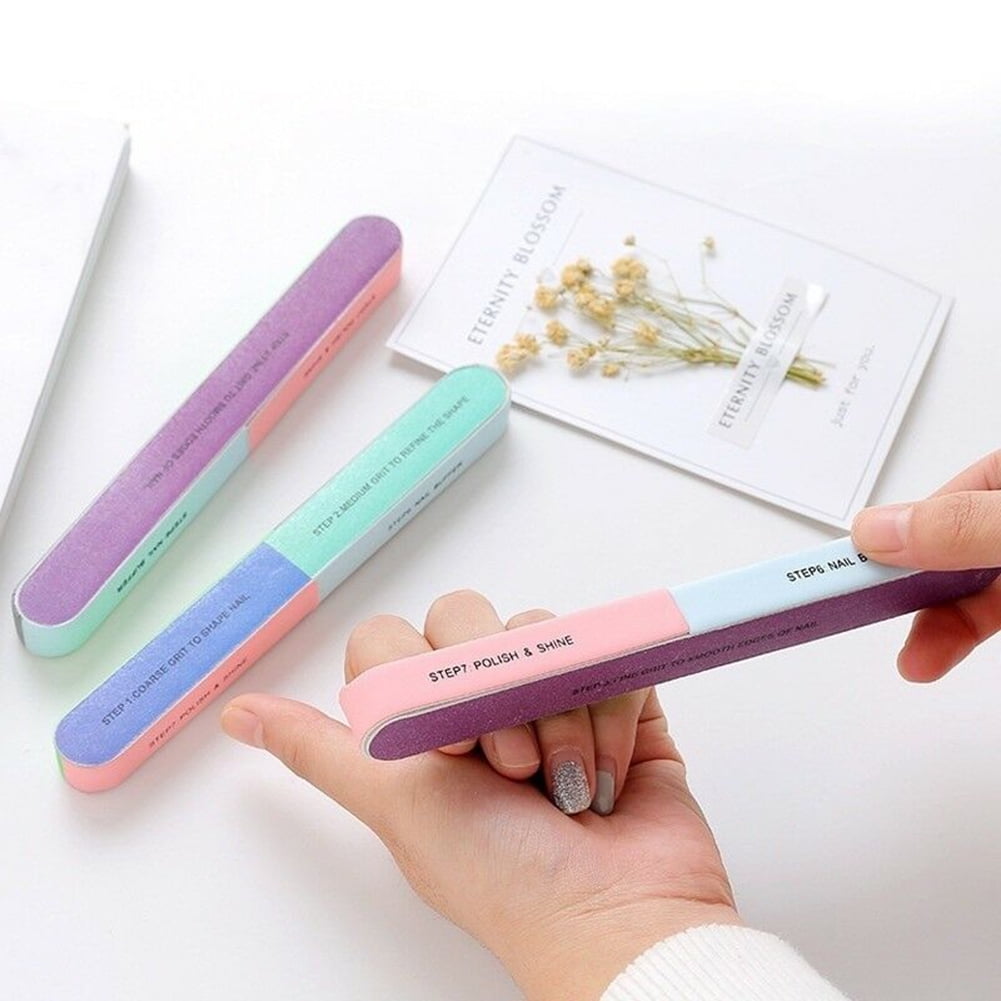 Visland 7 Way Nail File and Buffer Block Nail Buffering Files 7 Steps Washable Emery Boards Professional V1189-LWWAL-20260325-00513