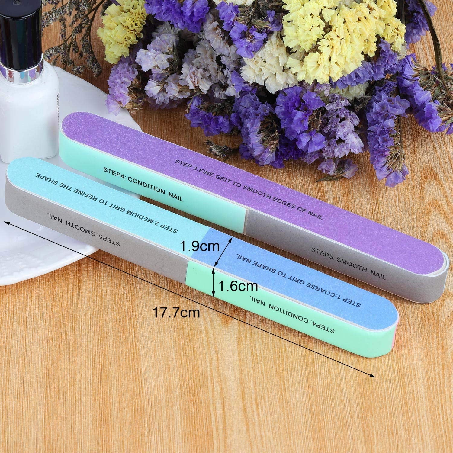 Visland 7 Way Nail File and Buffer Block Nail Buffering Files 7 Steps Washable Emery Boards Professional V1189-LWWAL-20260325-00513