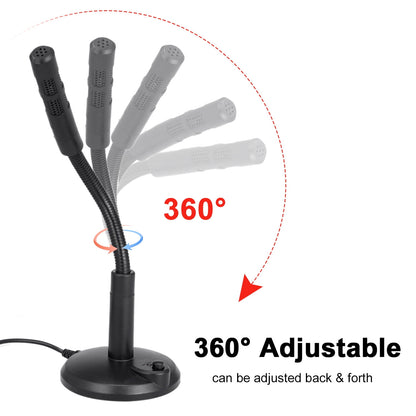 Anself USB Desktop Microphone Plug &Play PC Computer Mic for Computer Gaming Recording Chatting Singing V1189-LWWAL-20260325-00516