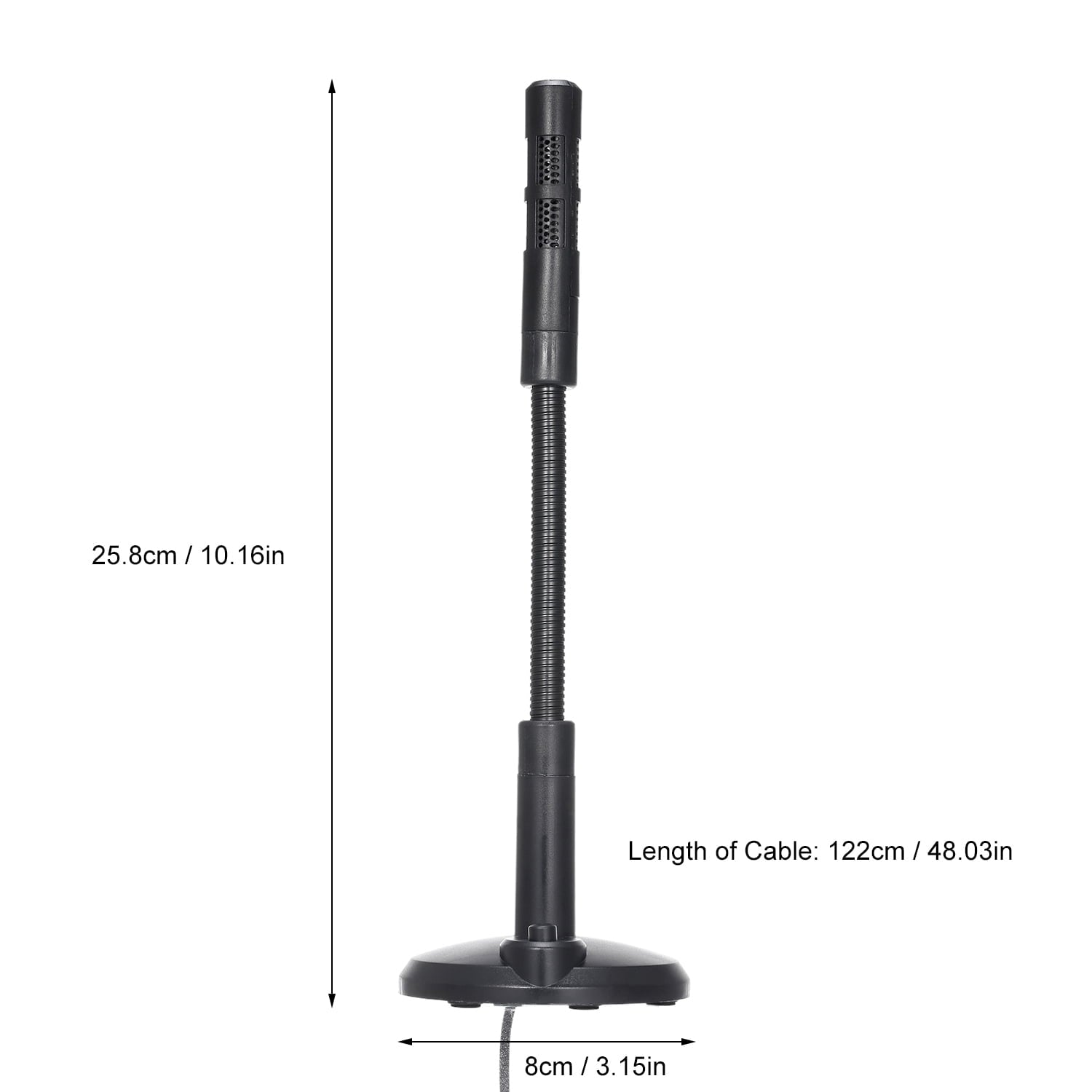 Anself USB Desktop Microphone Plug &Play PC Computer Mic for Computer Gaming Recording Chatting Singing V1189-LWWAL-20260325-00516