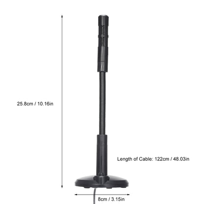 Anself USB Desktop Microphone Plug &Play PC Computer Mic for Computer Gaming Recording Chatting Singing V1189-LWWAL-20260325-00516