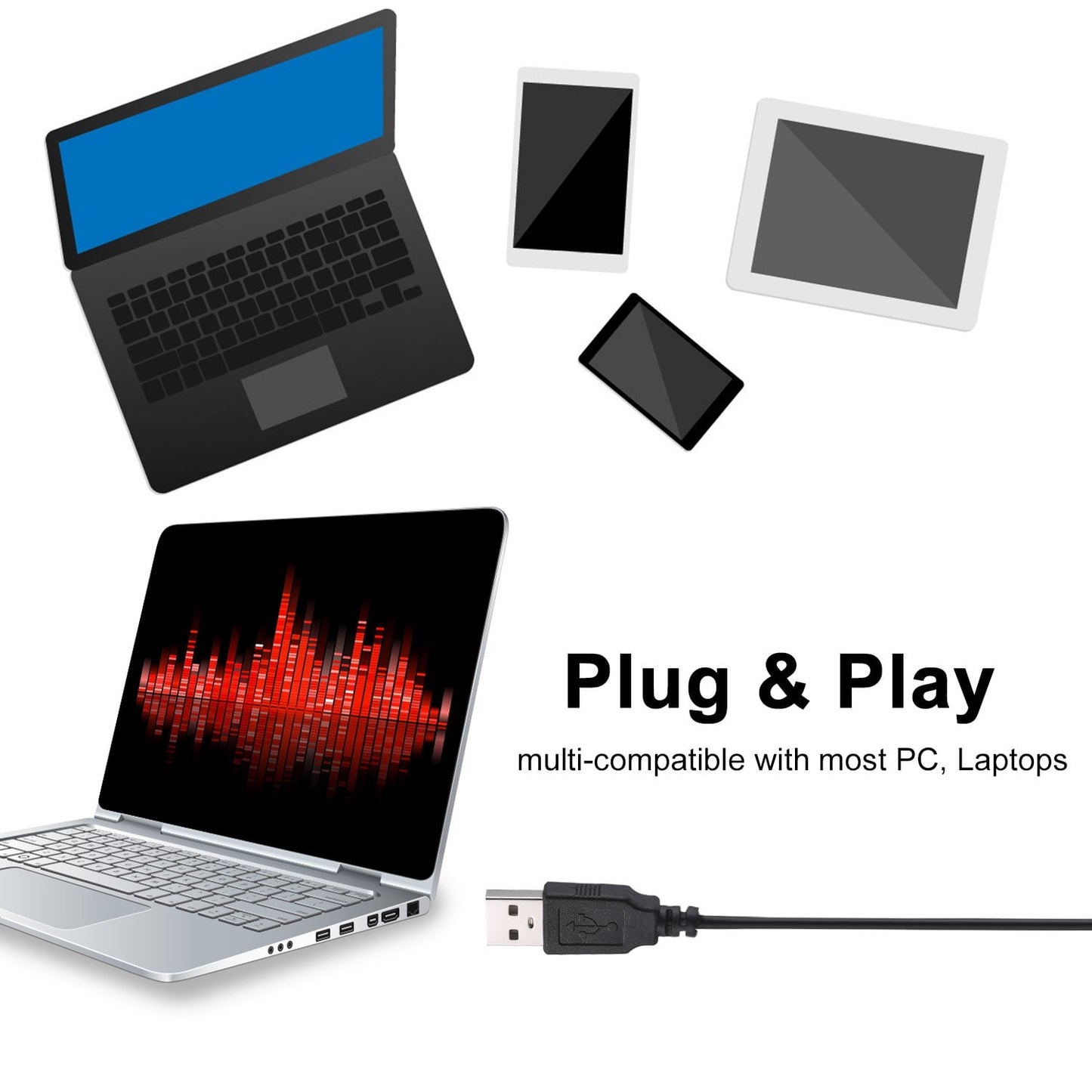 Anself USB Desktop Microphone Plug &Play PC Computer Mic for Computer Gaming Recording Chatting Singing V1189-LWWAL-20260325-00516
