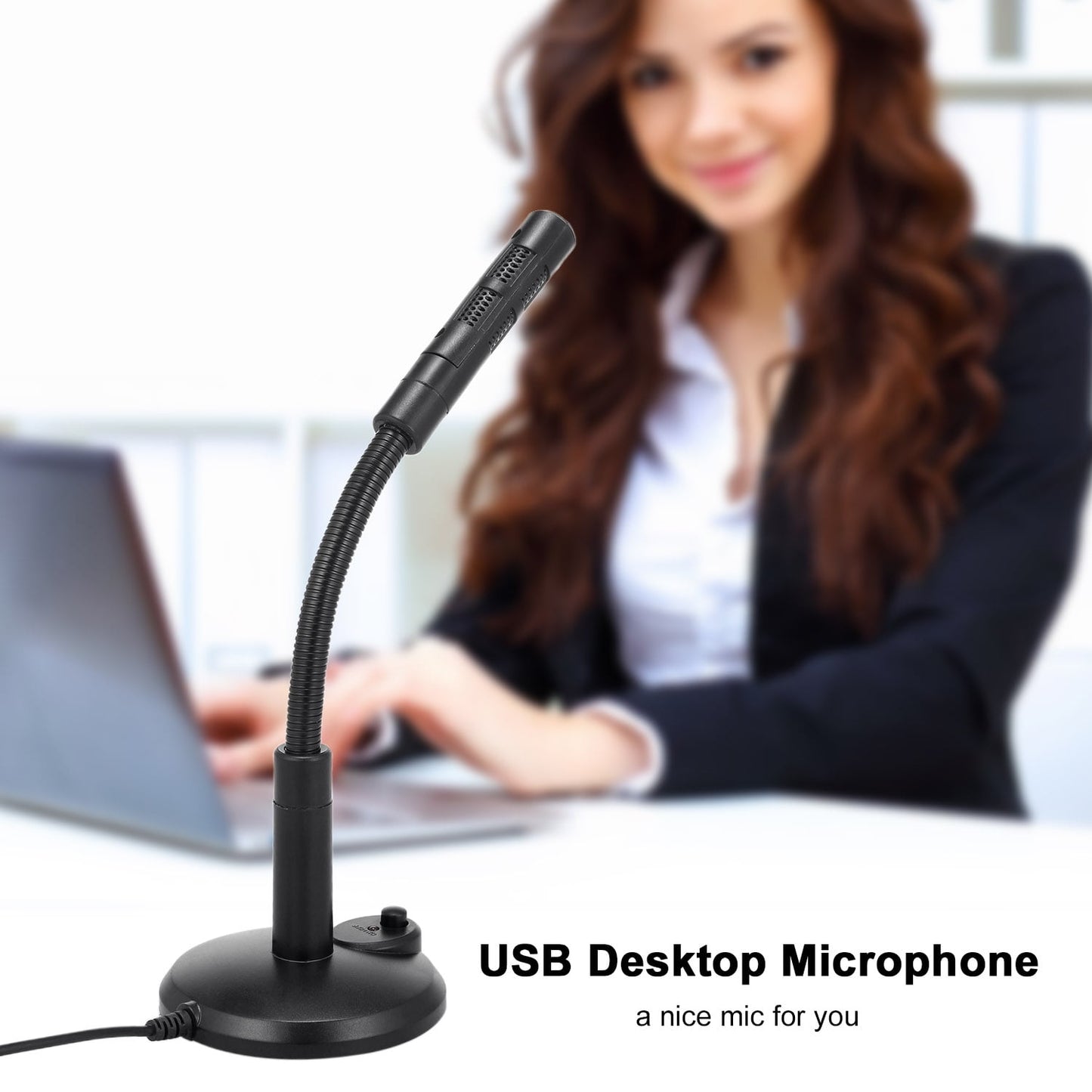 Anself USB Desktop Microphone Plug &Play PC Computer Mic for Computer Gaming Recording Chatting Singing V1189-LWWAL-20260325-00516