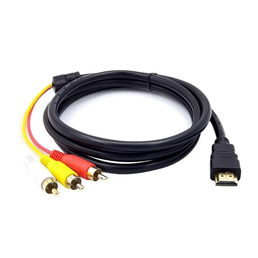 1.5m /5ft Video Cable HDMI to RCA Audio AV Adapter, Male M/M 3-RCA DVD HDMI 1080P for HDTV V1189-LWWAL-20260325-00521