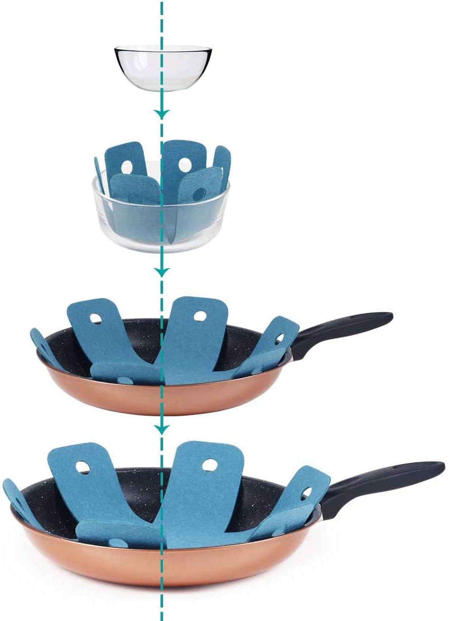 Pot Pan Protectors, Set of 12 and 4 Different Sizes, Larger & Thicker Pan Pot Separator Pads for Stacking and V1189-LWWAL-20260325-00548